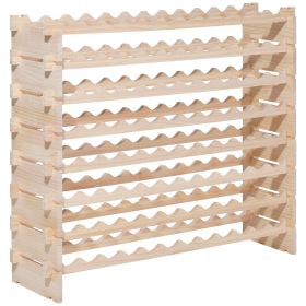 VEVOR 96 Bottle Stackable Modular Wine Rack, 8-Tier Wine Bottle Holder,Solid Wood Floor Freestanding Wine Storage Rack For Pinot Noir bottles