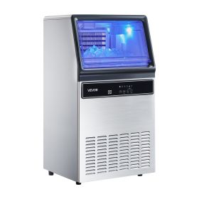 VEVOR Commercial Ice Maker Machine with Pump, 130Lbs/24H with 33Lbs Storage, 45 Cubes per Cycle