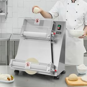 16 Inch Pizza Dough Roller Sheeter Semi-automatic Commercial Dough Press 390W (Option: silver)